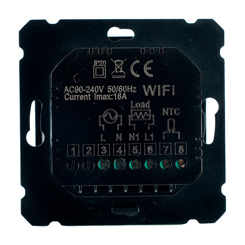 Терморегулятор Wi-Fi (механизм), STEKKER, 250В, 3500Вт, серия Катрин, GLS00-7119-05, черный Терморегулятор Wi-Fi (механизм), STEKKER, 250В, 3500Вт, серия Катрин, GLS00-7119-05, черный
