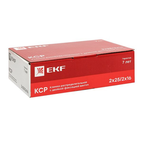 Клемма распределительная КСР с двойным винтом 2x25/2x16 cиняя EKF Клемма распределительная КСР с двойным винтом 2x25/2x16 cиняя EKF