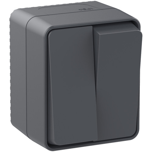 ATLASDESIGN PROFI IP54 О/У 2-клавишный ВЫКЛЮЧАТЕЛЬ, сх.5, 10АХ, АНТРАЦИТ ATLASDESIGN PROFI IP54 О/У 2-клавишный ВЫКЛЮЧАТЕЛЬ, сх.5, 10АХ, АНТРАЦИТ