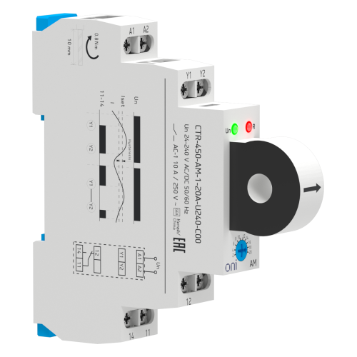 Реле контроля тока AM 2А-20А 1 контакт 24-240В AC/24В DC ONI