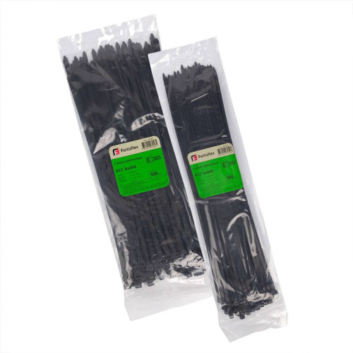 Хомут нейлоновый КСС 9х400 черн. (уп.100шт) Fortisflex 89908 Хомут нейлоновый КСС 9х400 черн. (уп.100шт) Fortisflex 89908