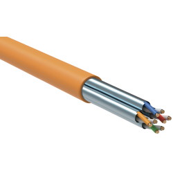 ITK Витая пара U/FTP кат.6A 4х2х23AWG solid LSZH нг(А)-HF оранжевый (305м)
