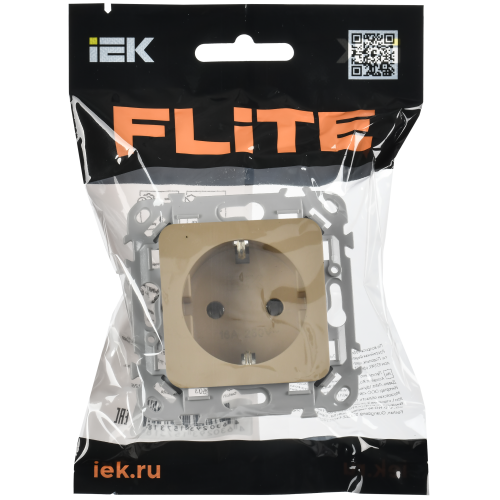 FLITE Розетка с заземлением без защитных шторок безвинтовое крепление 16А РС11-1-ФлХ хаки IEK FLITE Розетка с заземлением без защитных шторок безвинтовое крепление 16А РС11-1-ФлХ хаки IEK