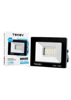 Прожектор светодиодный 20Вт 1300лм 6500К IP65 черн. (TKL) TOKOV ELECTRIC TKL-FL/LED-20-6.5K-IP65