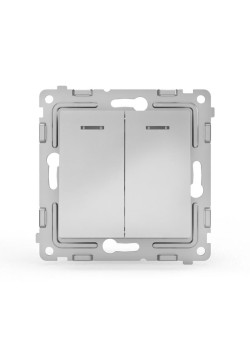 Выключатель 2-кл. СП Pixel 10А IP20 с индикатором механизм алюм. TOKOV ELECTRIC TKE-PX-V2I-C03