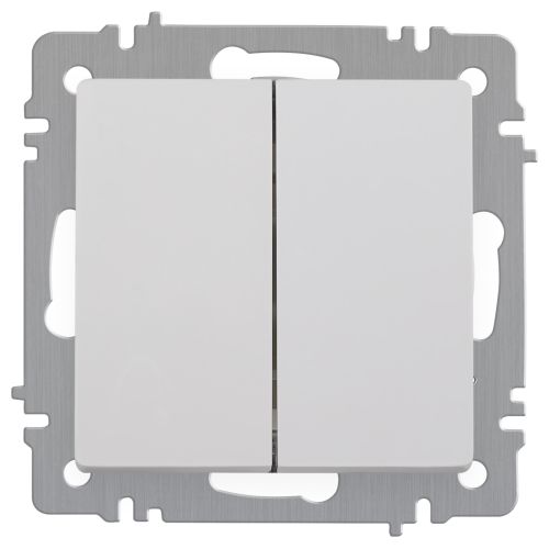 Выключатель Intro Accent 6-104-01 двойн. 10А-250В IP20 СУ AL/CU бел. Intro Б0063452