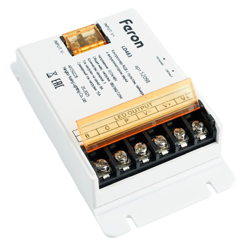 LD483 Контроллер RGB с пультом, таймером и визуализатором звука, 12-24-48V LD483 Контроллер RGB с пультом, таймером и визуализатором звука, 12-24-48V