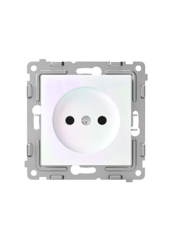 Розетка 1-м СП Pixel 16А IP20 без заземл. защ. шторки механизм перламутр. TOKOV ELECTRIC TKE-PX-R1SF-C04