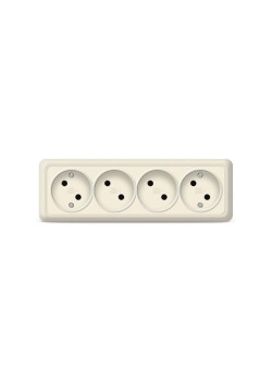 Розетка 4-м ОП Олимп 16А IP20 без заземл. сл. кость UNIVersal 1168