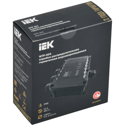 Коробка распределительная герметичная WTP-404 4 ввода IP68 IEK Коробка распределительная герметичная WTP-404 4 ввода IP68 IEK