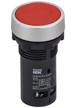 Кнопка IP65 моноблок возвратная 1NC красная MASTER IEK