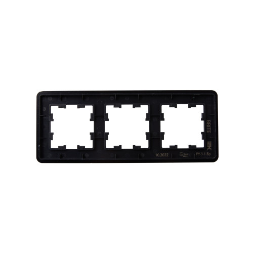 BRITE Рамка 3-местная РУ-3-1-Бр металл черный RE AL IEK BRITE Рамка 3-местная РУ-3-1-Бр металл черный RE AL IEK