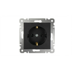 Розетка 1-м с заземл. СП 16А IP20 250В механизм Karea черн. Makel 57054028