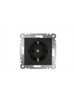 Розетка 1-м с заземл. СП 16А IP20 250В механизм Karea черн. Makel 57054028