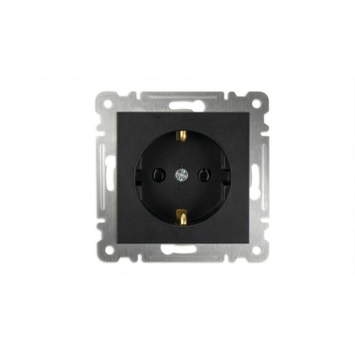Розетка 1-м с заземл. СП 16А IP20 250В механизм Karea черн. Makel 57054028