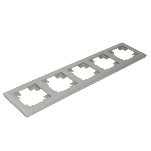 Рамка STEKKER, PFR00-7005-03 5-местная, пластик, серия Катрин, серебро Рамка STEKKER, PFR00-7005-03 5-местная, пластик, серия Катрин, серебро