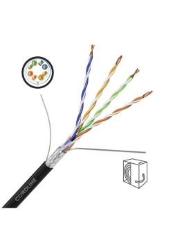 Кабель витая пара СORDLINE F/UTP 5e Сu 4х2х0.51 PE OUT PROF черный 305м