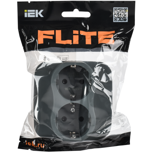 FLITE Розетка 2-местная с заземлением с защитными шторками безвинтовое крепление 16А РСш12-1-А-ФлМА мокрый асфальт IEK FLITE Розетка 2-местная с заземлением с защитными шторками безвинтовое крепление 16А РСш12-1-А-ФлМА мокрый асфальт IEK