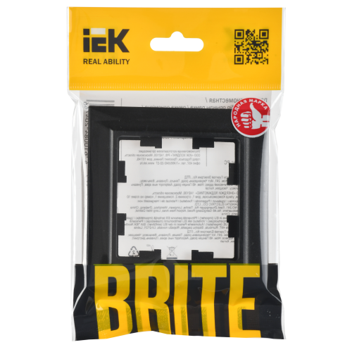 BRITE Рамка 1-местная РУ-1-БрЧ черный IEK