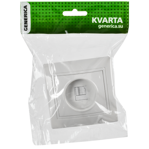 KVARTA Розетка 1-местная компьютерная RJ45 кат.5е РК10-КБ белый GENERICA KVARTA Розетка 1-местная компьютерная RJ45 кат.5е РК10-КБ белый GENERICA