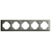 Рамка STEKKER, PFR00-7005-06 5-местная, пластик, серия Катрин, графит Рамка STEKKER, PFR00-7005-06 5-местная, пластик, серия Катрин, графит