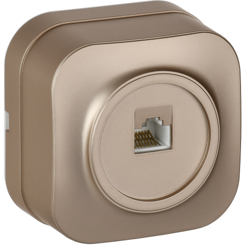 GLORY Розетка для открытой установки компьютерная RJ45 кат.5E РК10-ХШм шампань матовый IEK