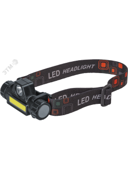 Фонарь светодиодный NPT-H25-ACCU 5Вт CREE LED+3Вт COB LED аккумуляторный налобный