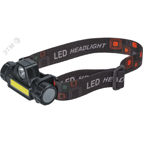 Фонарь светодиодный NPT-H25-ACCU 5Вт CREE LED+3Вт COB LED аккумуляторный налобный