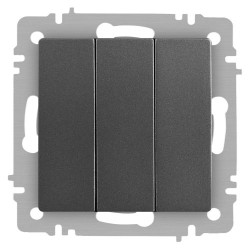 Выключатель 3-кл. СП Accent 6-106-07 10А IP20 250В AL/CU графит Intro Б0063544