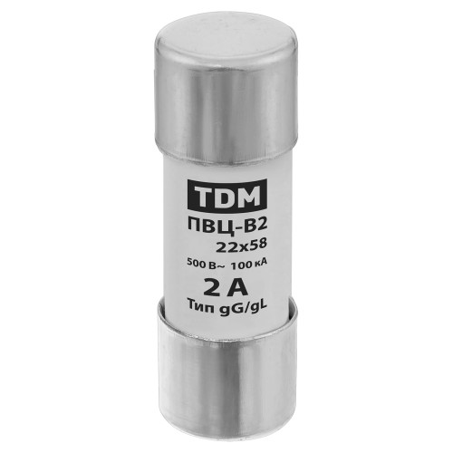 Плавкая вставка ПВЦ-В2 22х58 2А TDM Плавкая вставка ПВЦ-В2 22х58 2А TDM