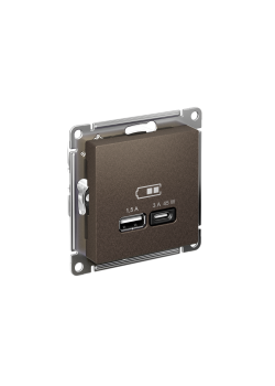 ATLASDESIGN USB РОЗЕТКА A + тип-C 45Вт высокоскор.заряд. QC, PD, механизм, МОККО
