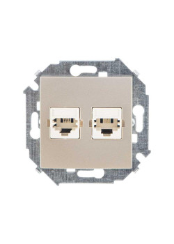 Розетка телефонная 2-м Simon 15 RJ11 винтов. зажим механизм шампань Simon 1591589-034