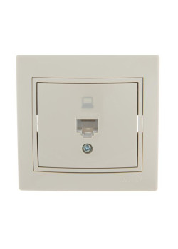 Розетка компьютерная 1-м СП Mira RJ45 крем./крем.. LEZARD 701-0303-139