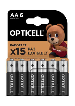 Элемент питания алкалиновый AA/LR6 (блист. 6шт) Basic Opticell 5051006