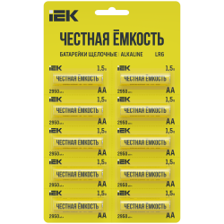 Батарейка щелочная Alkaline LR6/AA (10шт/отрывной блистер) IEK