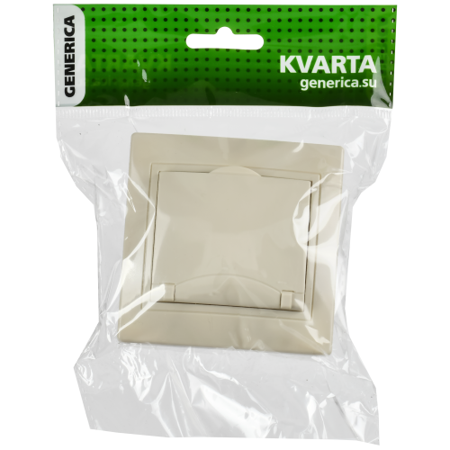 KVARTA Розетка 1-местная с заземлением крыш. 16А РСб10-3-ККм кремовый GENERICA KVARTA Розетка 1-местная с заземлением крыш. 16А РСб10-3-ККм кремовый GENERICA