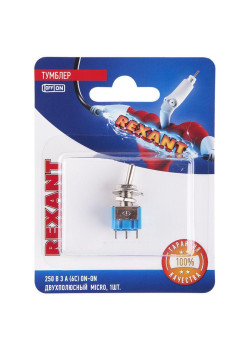 Тумблер 250В 3А (6c) ON-ON 2п Micro (MTS-202) блист. Rexant 06-0323-A
