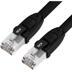 GCR PRO Патч-корд LSZH PROF кат.8 ethernet  20.0m S/FTP, RJ45, медь, 40 Гбит/с, 26 AWG, черный, литой, экранированные коннекторы 24K GOLD, T568B