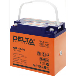 Battery Delta GEL 12-55, voltage 12V, capacity 55Ah, 228х137х214mm