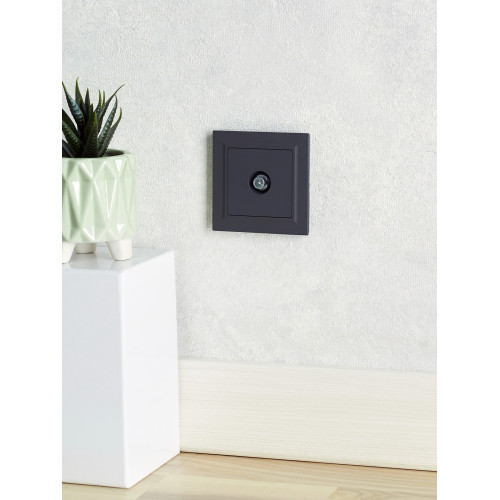 BRITE Розетка TV проходная РТВ10-0-БрГ графит IEK BRITE Розетка TV проходная РТВ10-0-БрГ графит IEK