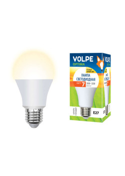 Лампа светодиодная LED-A60-7W/WW 7Вт грушевидная 3000К тепл. бел. E27 600лм 200-250В Volpe UL-00001064