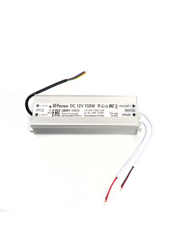 Трансформатор электронный для светодиодной ленты 150W 12V IP67 (драйвер), LB007 FERON