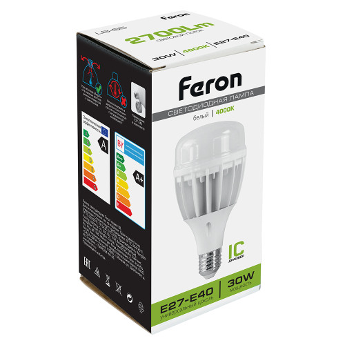 Лампа светодиодная Feron LB-65 E27-E40 30W 175-265V 4000K Лампа светодиодная Feron LB-65 E27-E40 30W 175-265V 4000K
