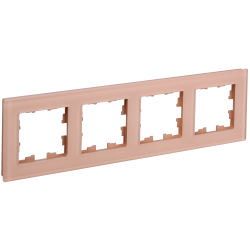 BRITE Рамка 4-местная РУ-4-2-БрП стекло персиковый матовый IEK