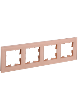 BRITE Рамка 4-местная РУ-4-2-БрП стекло персиковый матовый IEK