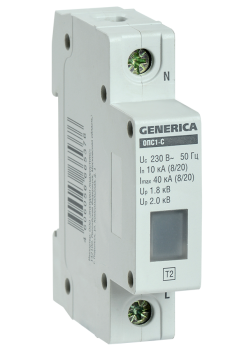 Ограничитель импульсных перенапряжений ОПС1-C 1Р 10/40кА 230В GENERICA