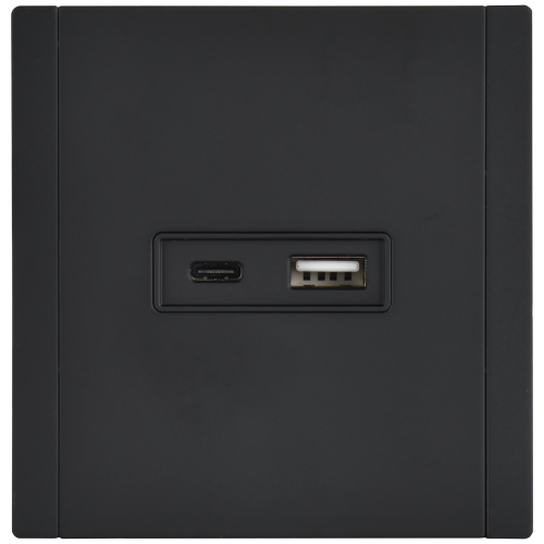 FORTE&PIANO Розетка USB A+C 18Вт FP151M металл черный IEK FORTE&PIANO Розетка USB A+C 18Вт FP151M металл черный IEK