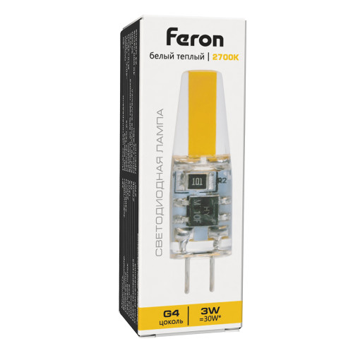 Лампа светодиодная Feron LB-423 G4 3W 230V 2700K Лампа светодиодная Feron LB-423 G4 3W 230V 2700K