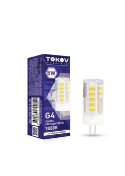Лампа светодиодная 5Вт Capsule 3000К G4 220-240В TOKOV ELECTRIC TKE-G4-5-3K
