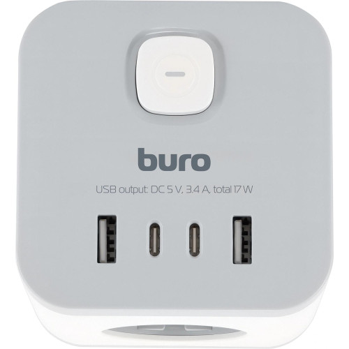 Сетевой разветвитель Buro BU-PW3UC-W (3 розетки) белый (пакет ПЭ)